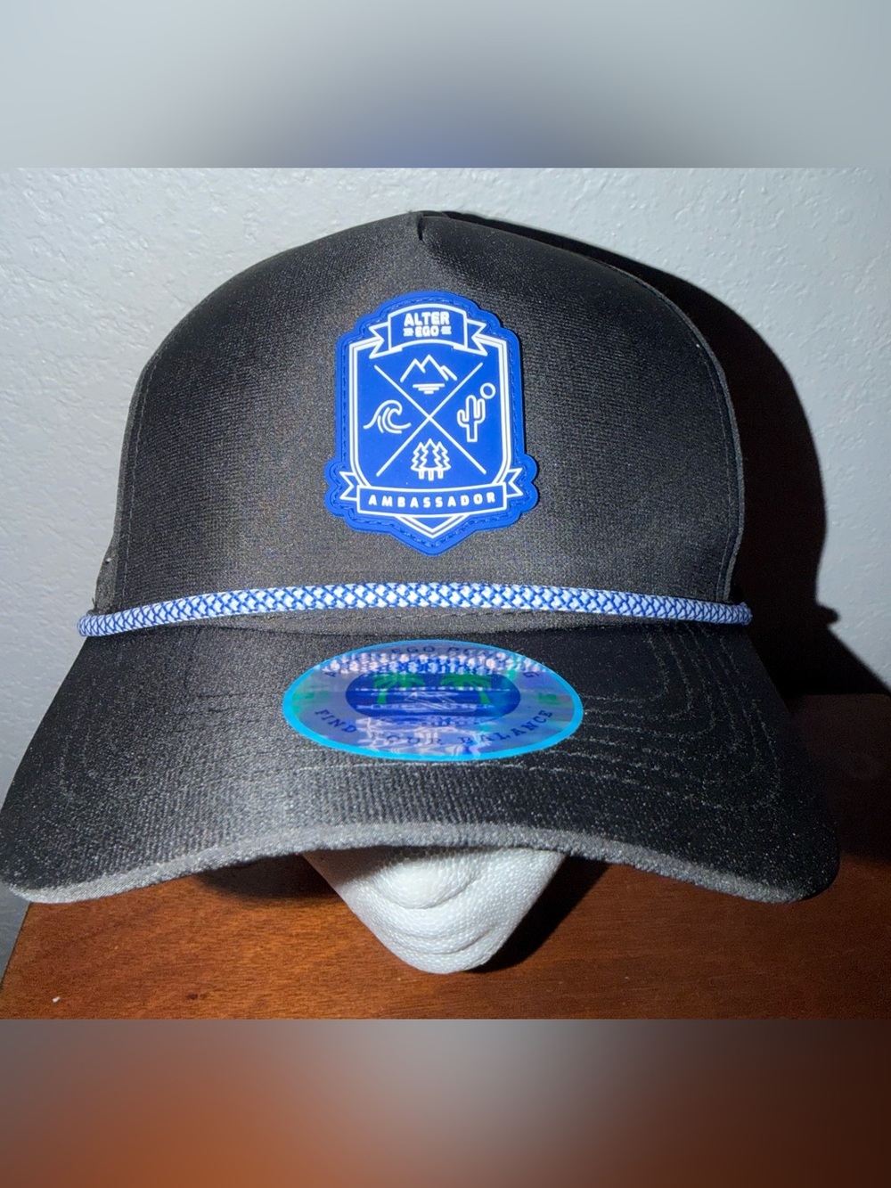 Alter Ego Running Hat SnapBack Coaster Black Blue Ambassador Never  Been Used